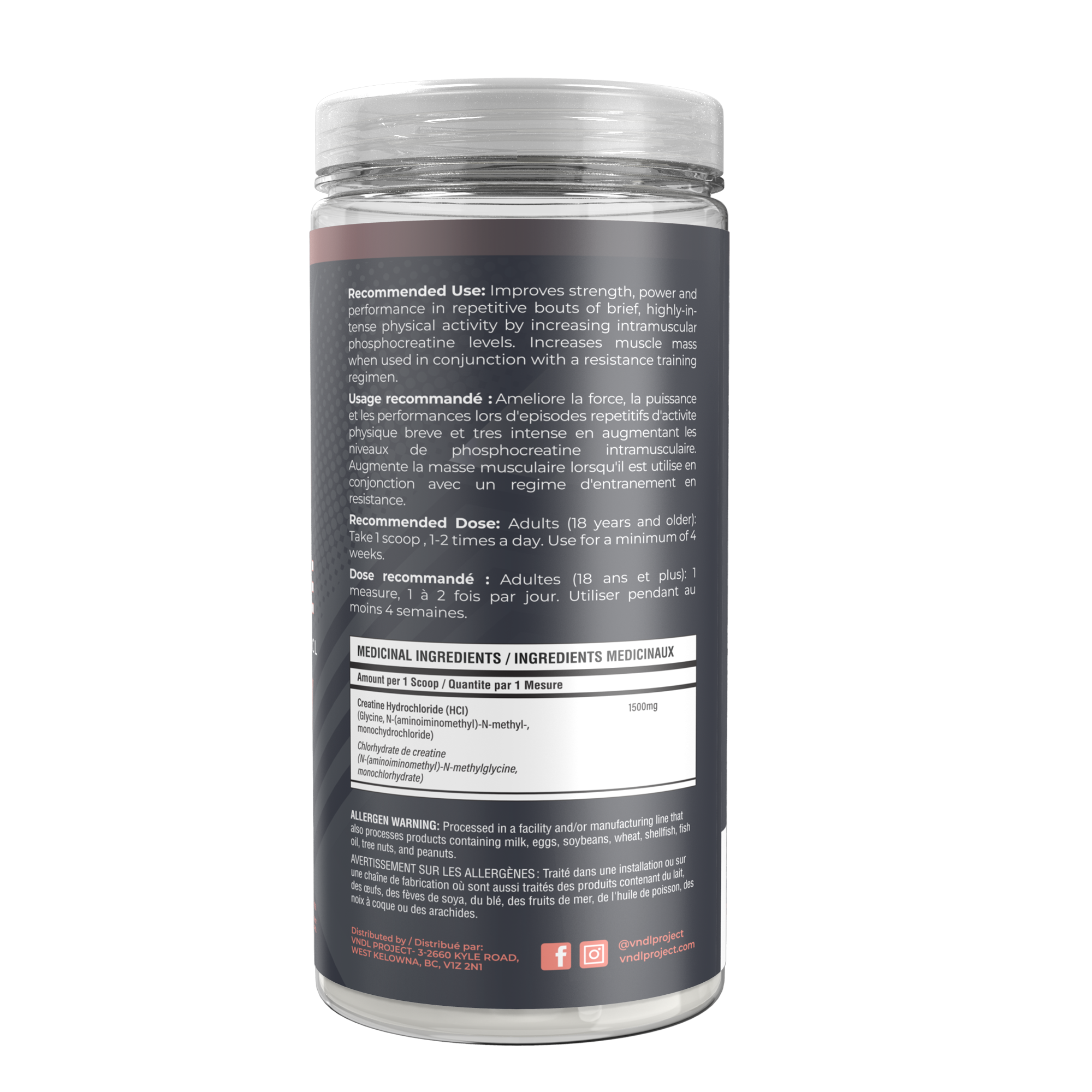 CLEAN CREATINE POWDER - PURE CREATINE HCL